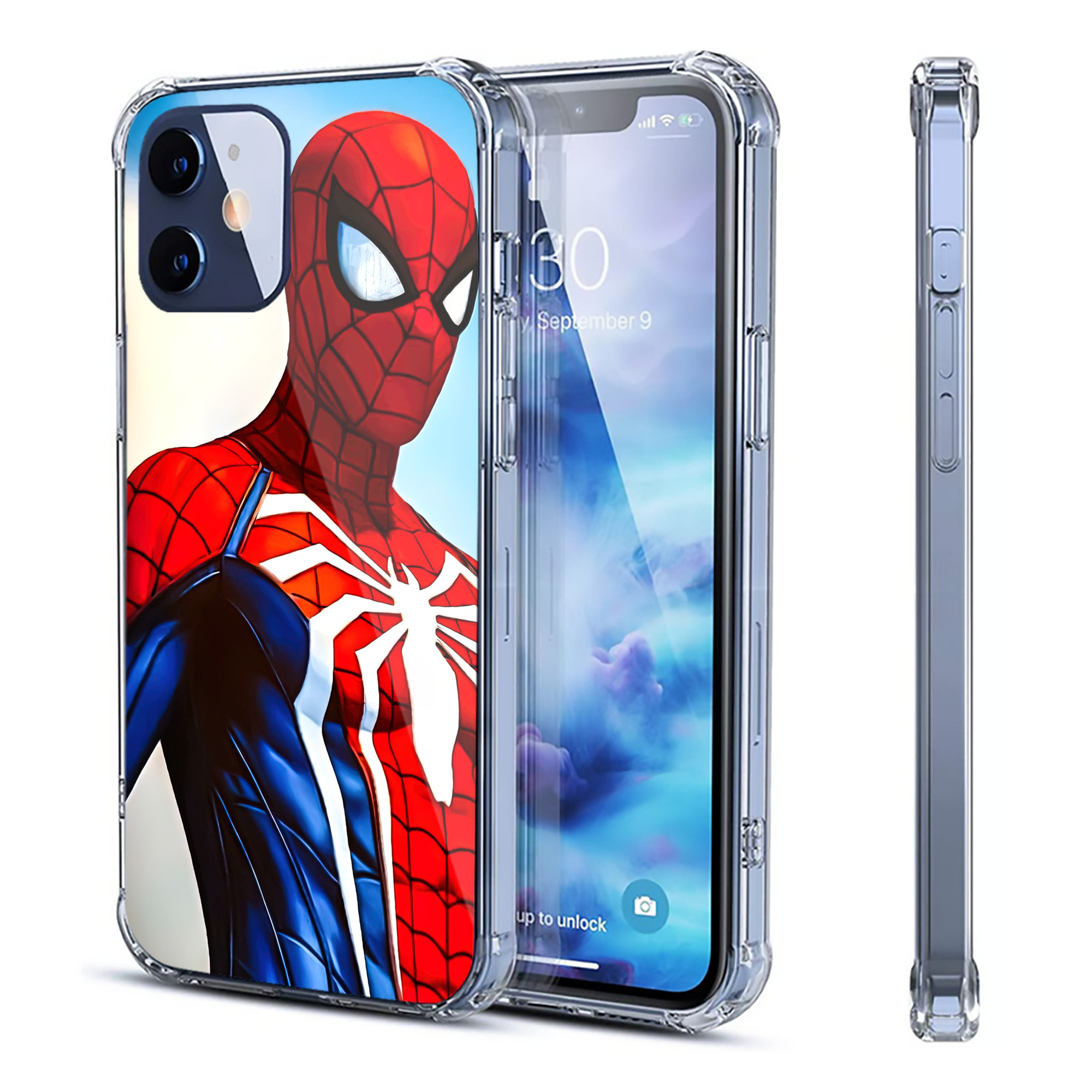 （画像用） Spider Man スパイダーマン 【iPhone 12シリーズ対応】透明スマホケース（クリアソフトケース）
